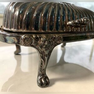 Vintage Lionhead Butter Dish FB Roger’s Silverplate Ornate Victorian Style